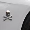 Auto Camion Auto Metallo 3D Teschio Testa Logo Emblema Adesivo Decalcomania Autoadesivo Distintivo Auto Moto Accessori Decorativi Argento