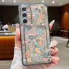 Romantic Flowers Card Bag Wallet Case For Samsung Galaxy S25 Edge S25 S24 S22 Ultra S24 FE A56 A55 A54 A25 A15 A16 5G Soft Cover