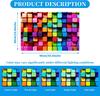 Rainbow Cube Area Rug, 3D Colorful Square Block Print, Non-Slip Washable Mat for Living Room Sofa Dining Room Indoor Decor