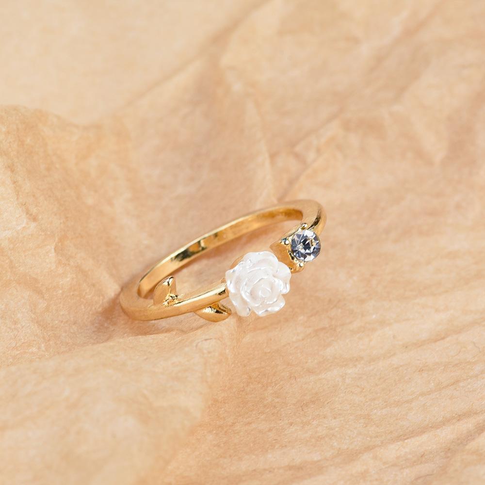 1PCS Camellia Opening Adjustable Ring