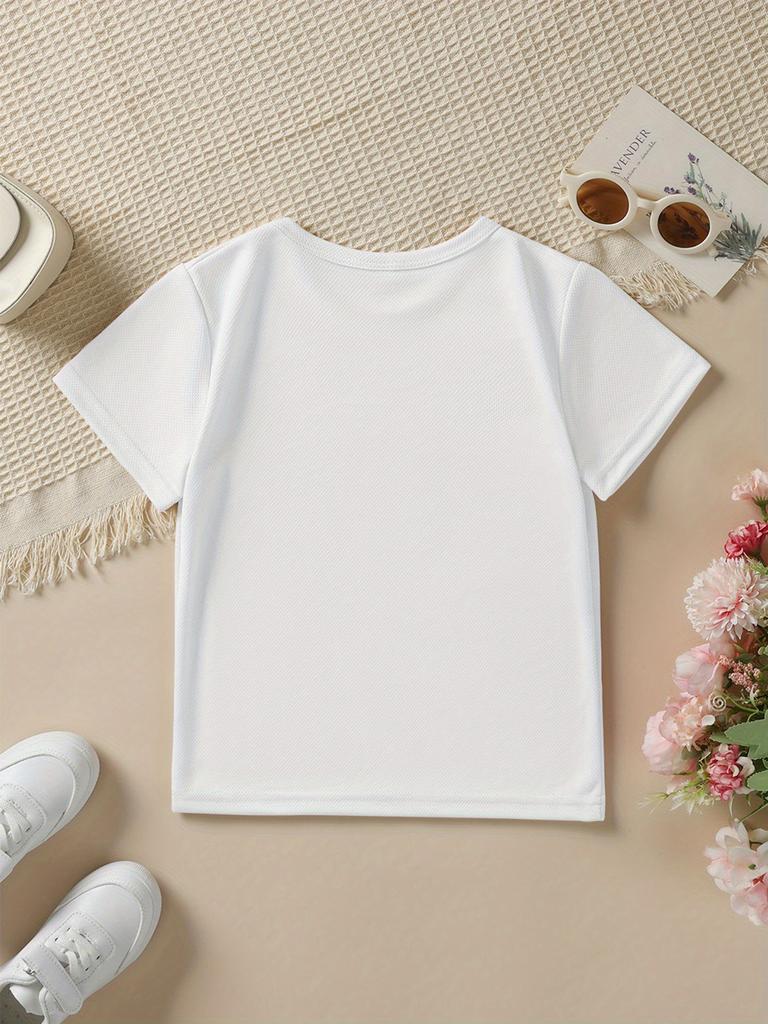 Summer Fashion Girls Short Sleeve T-Shirt Printed Casual Versatile Top