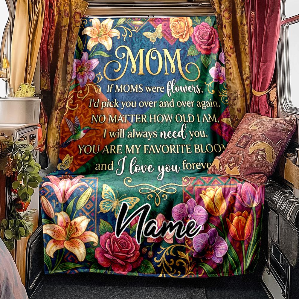 Thank You Mom Appreciation Card Customize Your Name Blanket Soft Warm Cozy Versatile For Sofa Couch Office Bed Picnics Ideal For All Seasons Warmthful