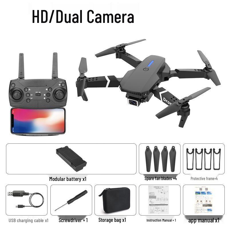 E88 Kids' Drone HD Camera Remote Control Aircraft – Durable Toy for Boys & Young Students