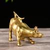 BRASSTAR Brass Fengshui Handmade Bull OX Statue Charm Lucky Wealth Figurine Business Gift Home Decoration TQGJPT1