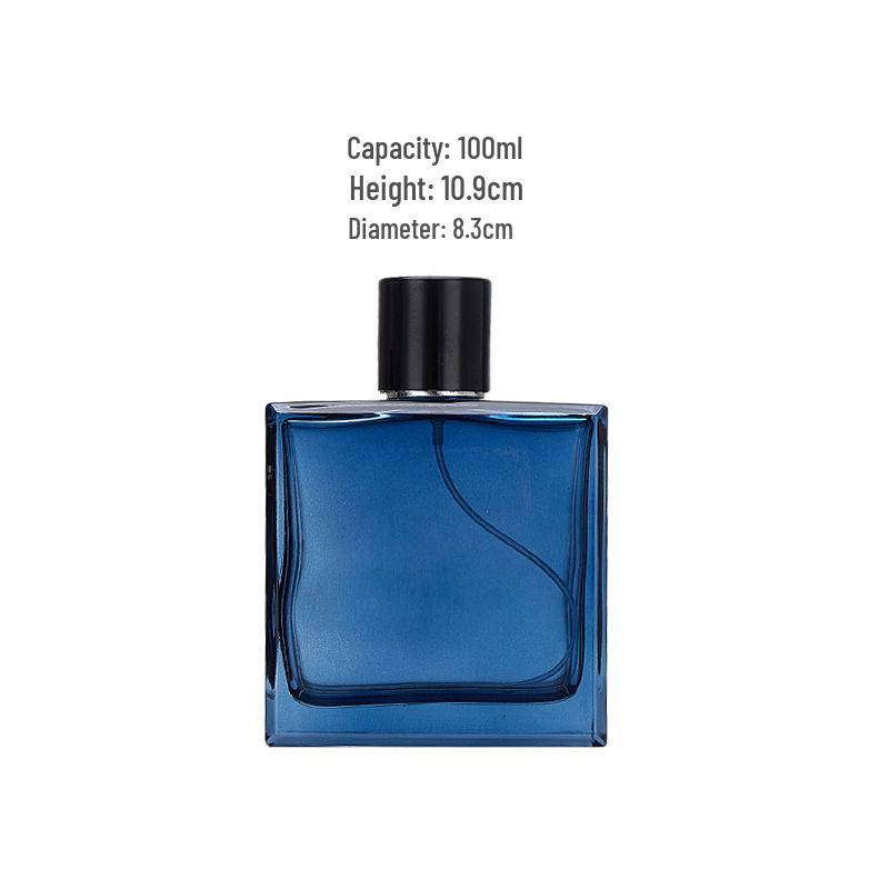 Dark Blue Square Glass Portable Perfume Spray Bottle