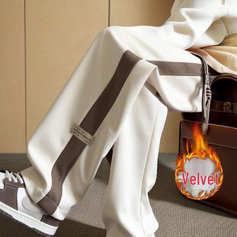 Spring/Summer Plus-Size 2-300 Jin Unisex High-Street Wide-Leg Sweatpants - Casual, Sports-Style, Straight Leg.