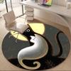 1pc Night Cats Office Round Area Rug, Indoor Mat Suitable ForOffice, Under Office Chairs Bedroom Living Room Home Decor, Room Deco, N57
