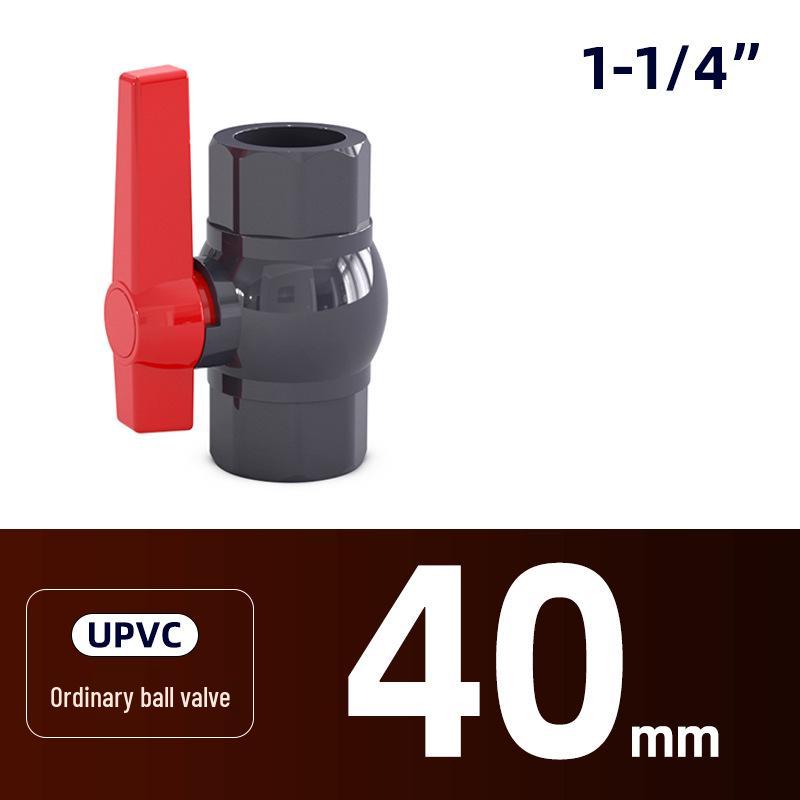 PVC Chemical-Grade Water Supply Ball Valve: Plastic Outlet Switch Valve In 4 Sizes (20, 25, 32, 40).
