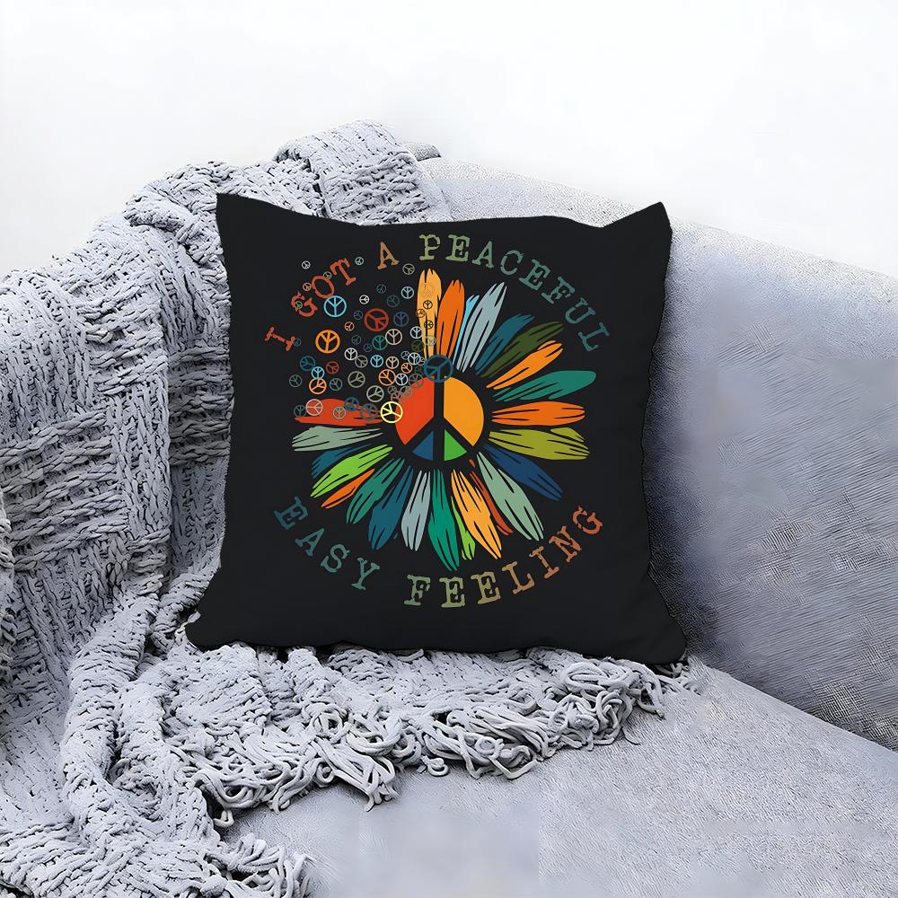 serene peace Cushion Cover Premium Comfort Reversible Pillow Cove Two in One Design for Any Room  Car Interior