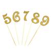 10Pcs Diy Glitter 0-9 Numbers Cake Topper Cupcake Picks For Kids Birthday Party