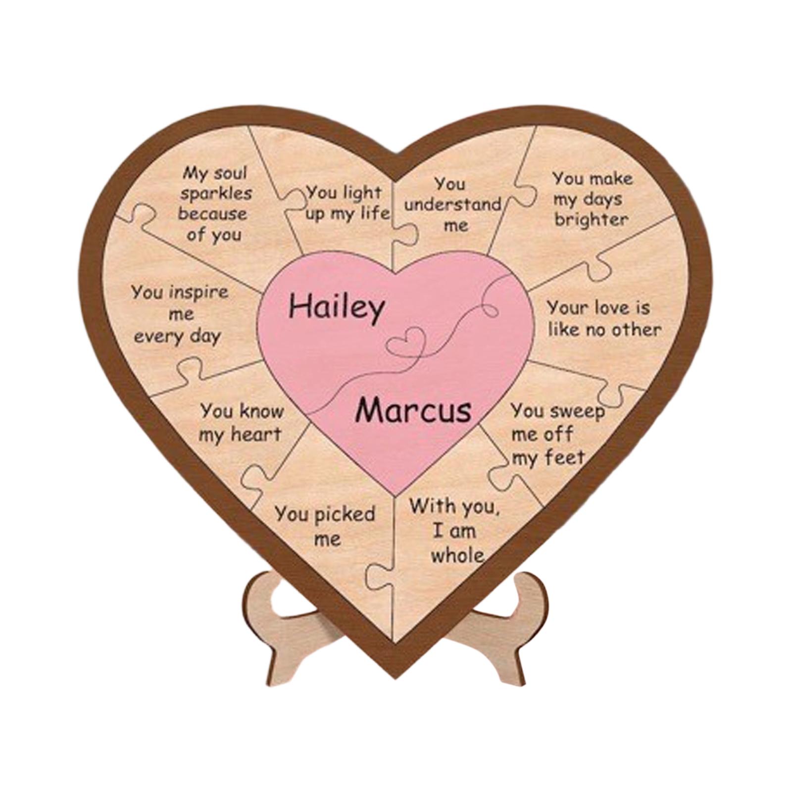 

Wooden Heart Puzzle - Reasons I Love You - Valentine s Day Decoration, Couple Gift, Holiday Gift One Size