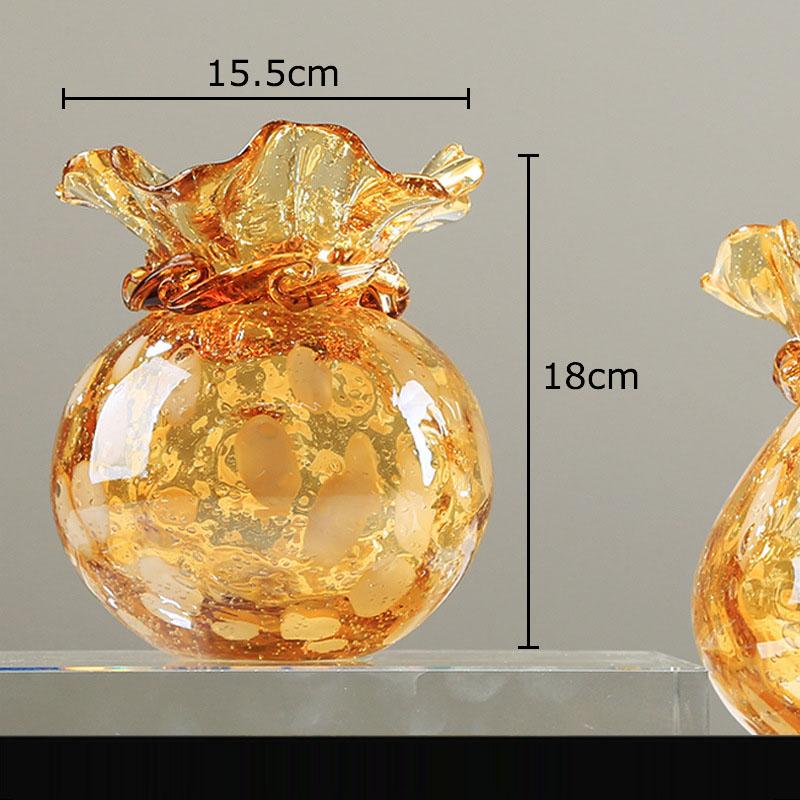 

Round Exquisite Glass Vase Table Decoration Flower Arrangement Creative Cloth Bag Shaped Flowers Vases Room Aesthetic Decor