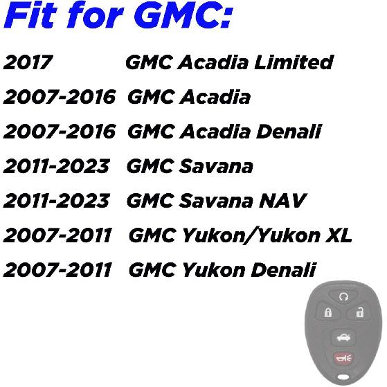 Key Fob Cover for Chevy GMC Hummer: 5 Buttons Key Fob Case Fit for Chevy Traverse Malibu Impala Limited Monte Carlo GMC Acadia Limited Denali Savana