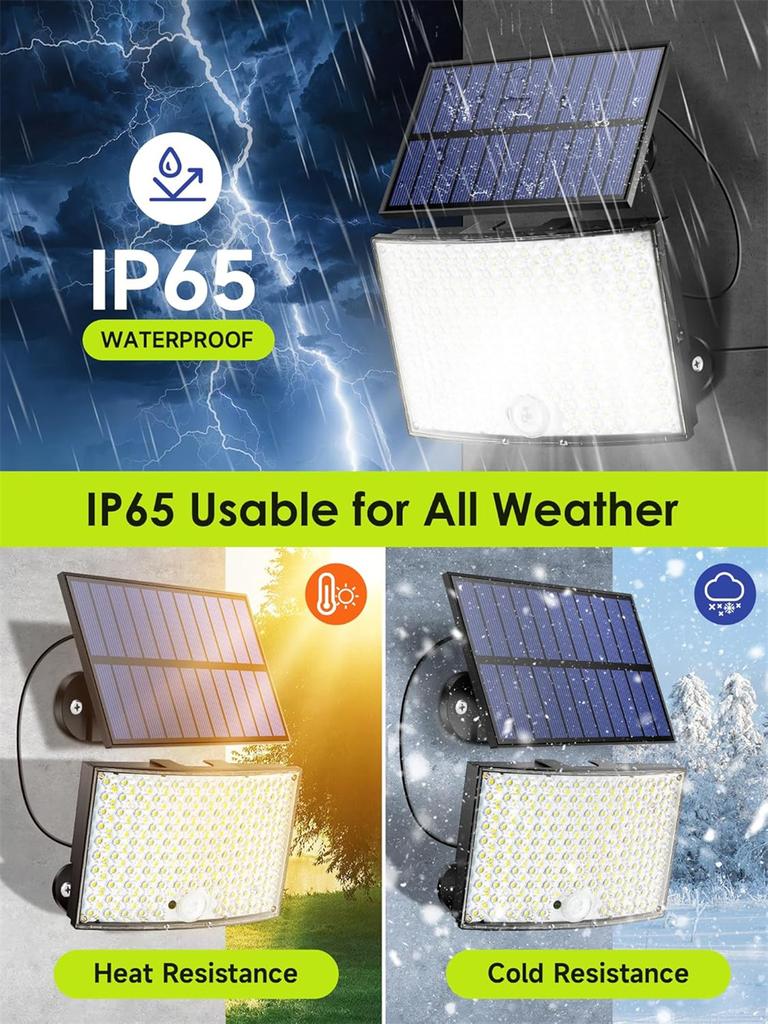128 LED Split Solar Motion Sensor Outdoor Lights, IP65 Waterproof Outside Solar Flood Lights, Solar Powered Security Spot Light