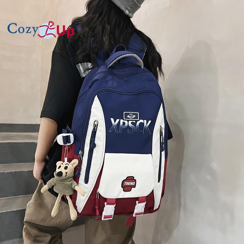 Burden-reducing All-match Female Large-capacity Letter Design Backpack Couple Leisure Backpack