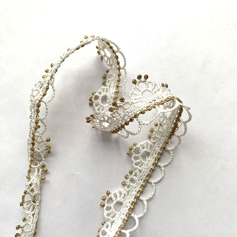 4m/13.12ft pro Packung Spitze Nähen Stickerei Besätze weiß groß breit Bänder Vorhang Kurve Zubehör handgefertigt DIY Basteln Blume BH Kleid Ballkleider Dekoration