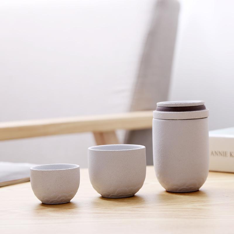 Chinesisches Reise-Kung-Fu-Teeset, 1 Kanne + 2 Tassen, tragbare Keramik-Teetasse, Porzellanservice, Gaiwan-Teetassen, Becher Teezeremonie
