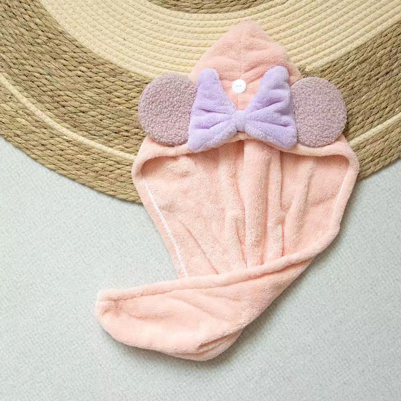 Wind Cute Bow Dry Hair Cap Female Absorbent Quick Drying Shower Cap Bag Head Dry Hair Towel Shampoo Hair Towel I