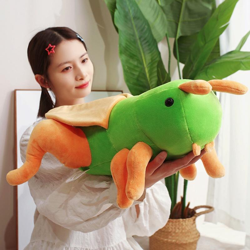 Cartoon Soft Insect Green Grasshopper Pillow Plush Toy Doll Home Pillow Cushion Boy Ragdoll