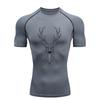 Skull Pattern  Men's Sports T - Shirt Training Fitness Compression Workout T - Shirt Athletic Tees Gym T - Shirts Running