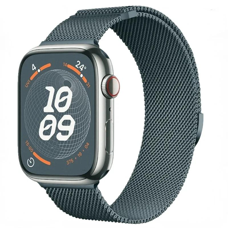 Milanese Strap For Apple Watch 10 9 8 7 41 45mm Ultra2 49mm Men's Women's Metal Breathable Band For iWatch SE 44 40 42 46mm Belt