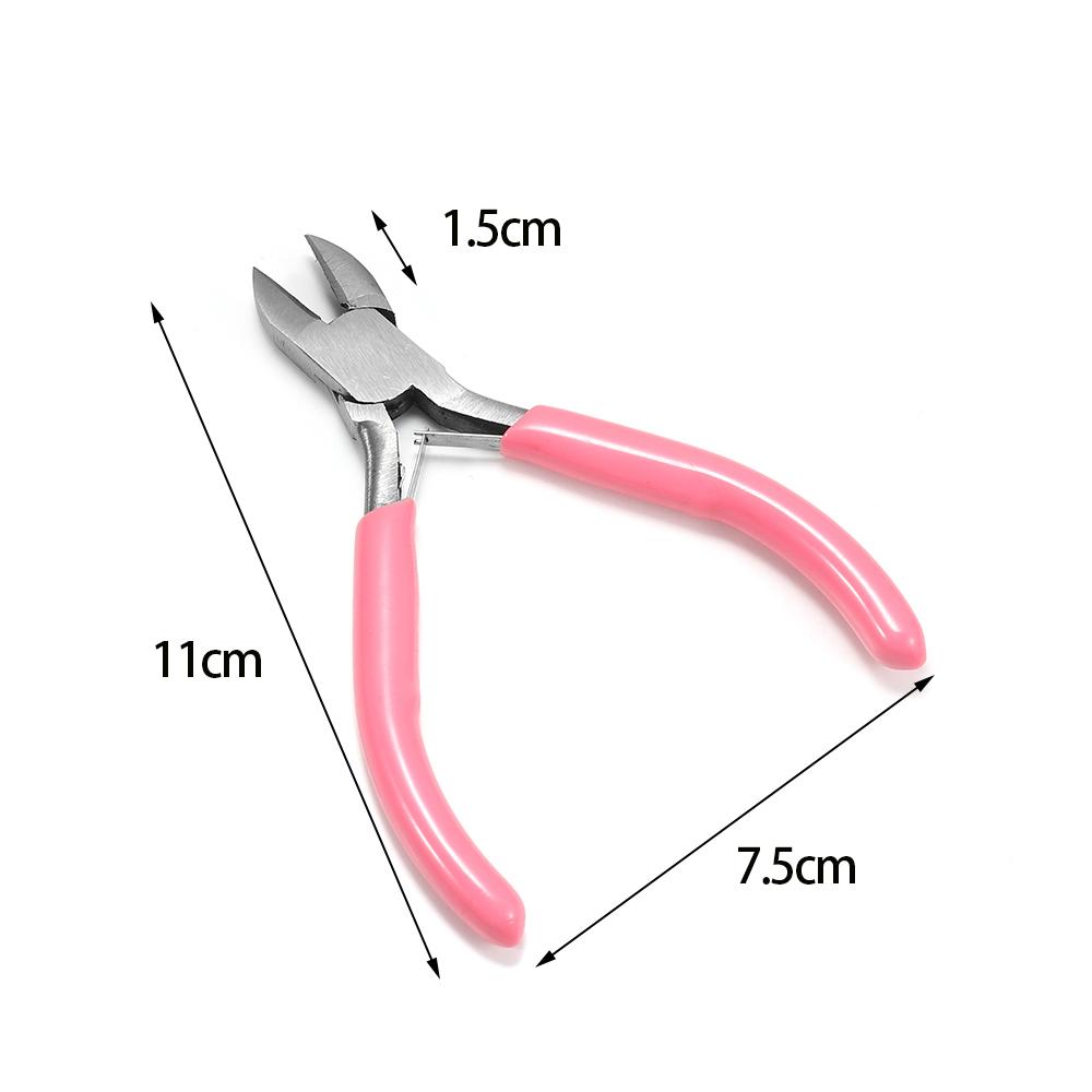 6 Style Pink Pliers Jewelry Making Tool Kits Mix Needle Spoon Tool Round Nose Plier Side Tweezers for Make DIY
