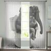 Toilet Funny Elephant Tulle Curtains Balcony Room Fashion Printed Sheer Curtain Living Room Window Modern Decor