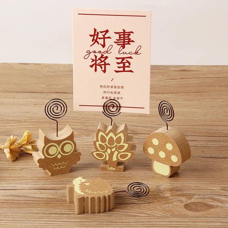 Cute Wooden Owl, Hedgehog, Animal Message Holder, Note Holder, Photo Holder, Big Tree Mushroom  Business Card Holder