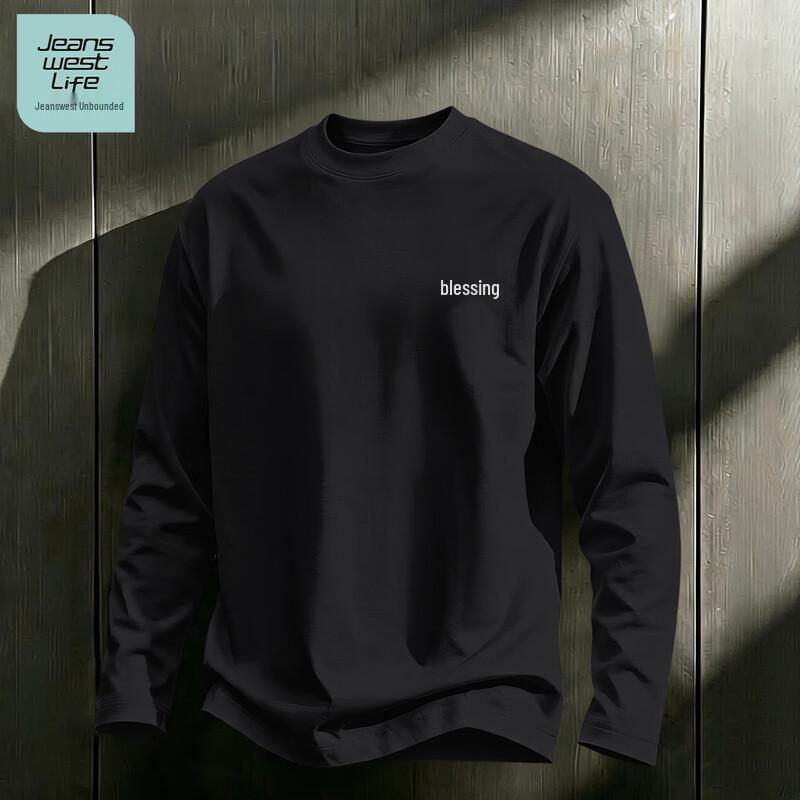 JEANSWEST LIFE Men's Relaxed Fit Cotton Long Sleeve Graphic T-Shirt