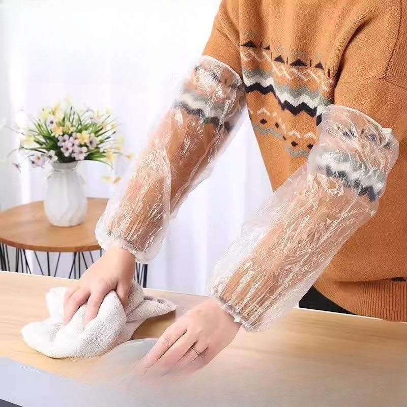 One-time Disposable Plastic Sleeves with Waterproof, Oil-proof and Wear-resistant Properties, Thickened for Use in Kitchen Vegetable Washing.