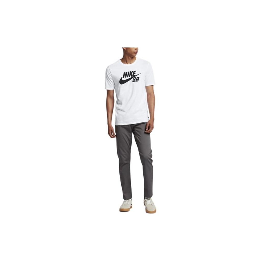 Nike SB Logo Print Rundhals-T-Shirt Herren Oberteile Weiß 821947-100