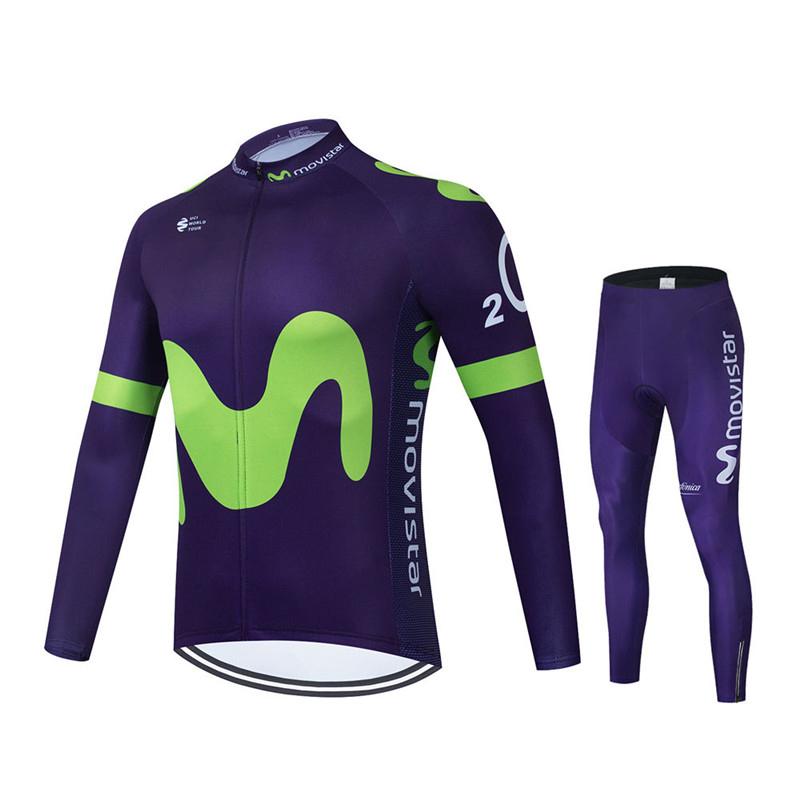2026 Movistar Team Dlouhý rukáv Cyklistické dresy Ropa Ciclismo Maillot Cyklistické oblečení Prodyšné Mtb Kolo Cyklistické oblečení