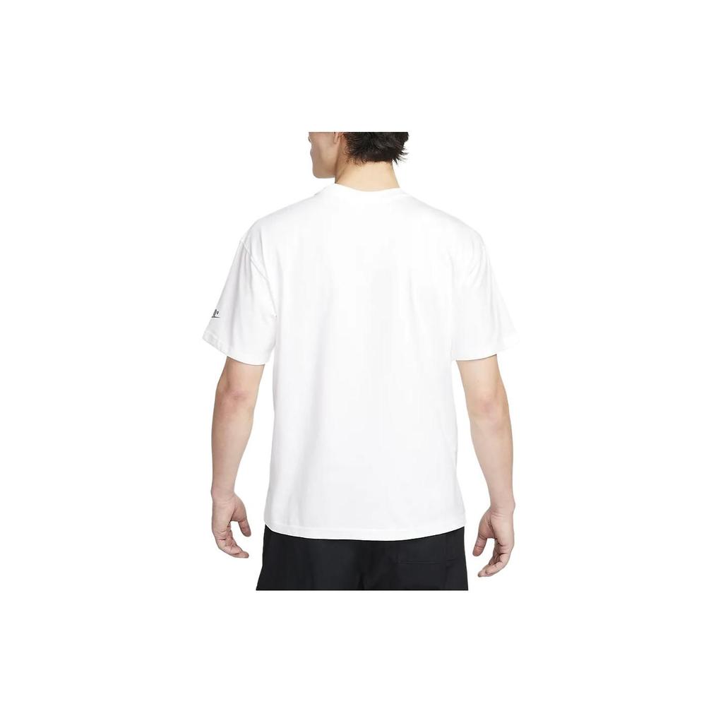Nike T-shirt a Maniche Corte Girocollo con Logo Sportivo Uomo Top Bianco FQ3753-100