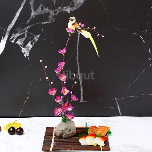 plate tray beauty seafood Sushi Decorating Flowers tree Plants Artistic Conception Decorating Ornament Creative Peach blossom