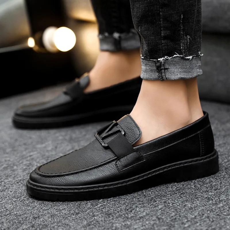 Herren Slipper Mode Handgefertigter Lederschuh Klassische Business Casual Schuhe für Herren Luxus Formeller Schuh Slipper Fahrschuhe Zapatos