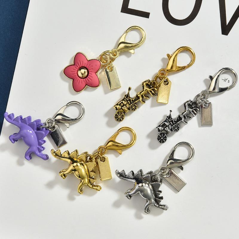 Exquisite High-End Blumen Dinosaurier Schlüsselanhänger für Frauen Y2K Taschenanhänger Auto Schlüsselanhänger Schmuck Geschenk Dekoration Zubehör