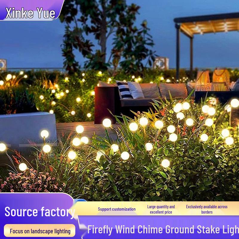 Firefly LED Wind Chime Stake: Outdoor Lawn and Courtyard Decoration Light Ground Stake