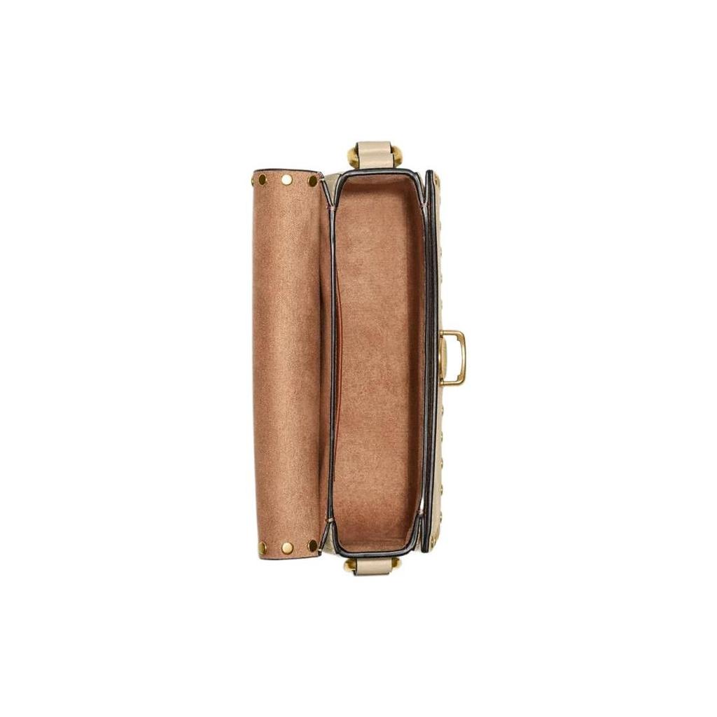 Coach Studio 19 Lock Flap Crossbody Bag With Studded Decoration Women Crossbody Bag Ivory CC384-B4IY