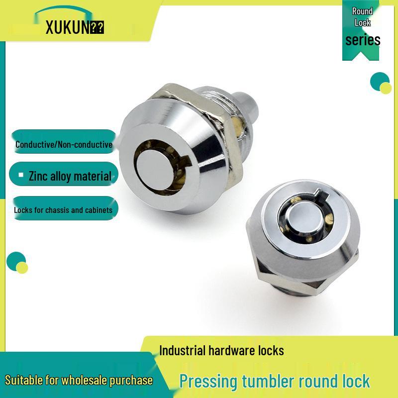 Spring-Loaded Mini Push Lock for Advertising Light Boxes and Cabinets