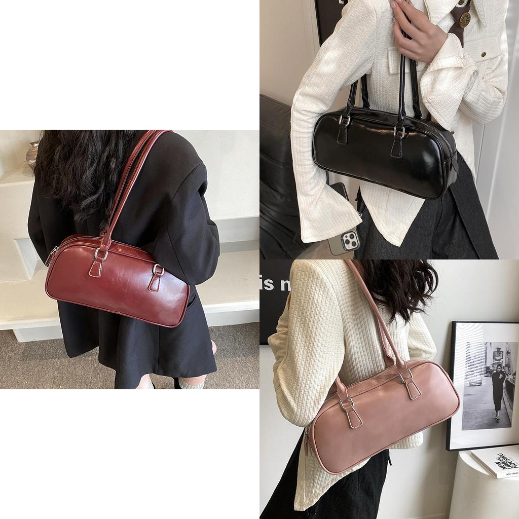 Boston Bag Large Capacity 2024 New Handbag Single Shoulder Bag Women's Versatile Pillow Bag Urban Minimalist Style