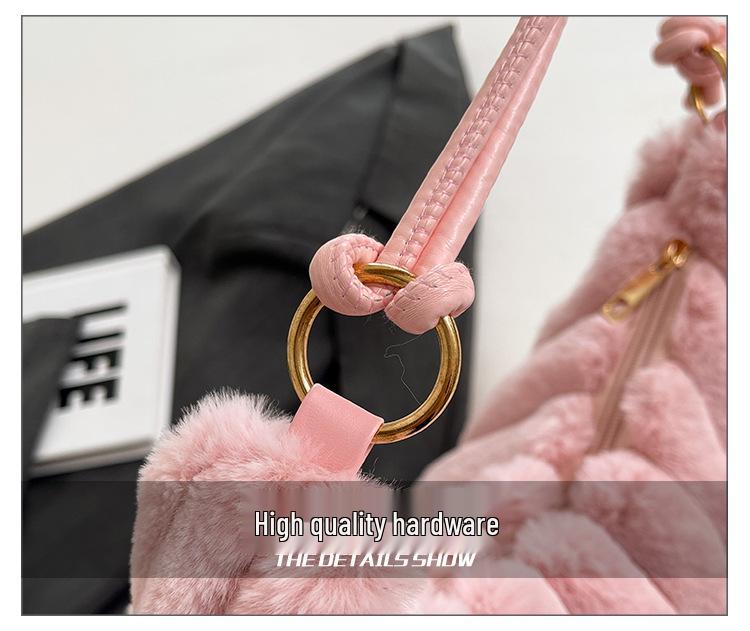 Plush Furry Tote: Trendy Autumn/Winter Versatile Single Shoulder Handbag for Women