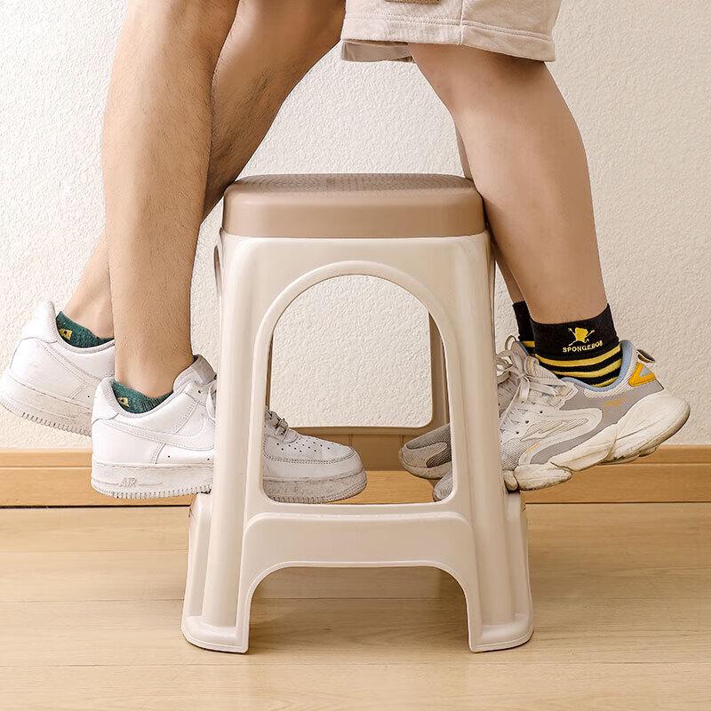 HUIHUADU Thickened Household Plastic Stool 4-Pack