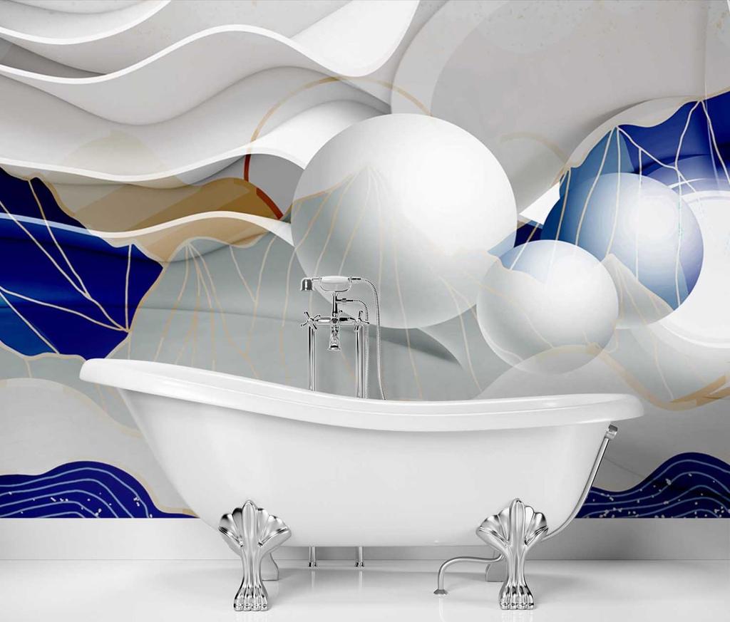 Wallpaper Abstract 3d waves and spheres