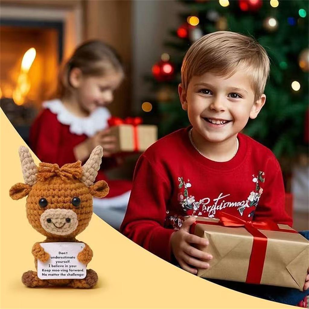 Knitted  Cattle Knitted Animal Doll Cute Gift