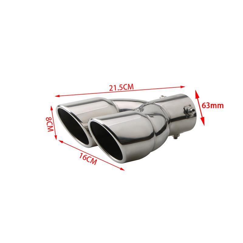 Universal 63mm Car Muffler Exhaust Tip Tail Pipe Stainless Steel Car Rear Tail Throat Car Accessories