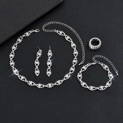 Elegant Three-Piece Jewelry Set: Necklace, Bracelet, and Earrings for Women