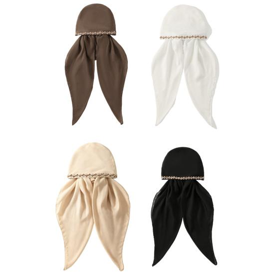 Turbanhut Weicher Atmungsaktiver Elastischer Stoff Strassverzierter Rand Verstellbares Kopftuchhut Outdoor Reise Fotografie Kopfbedeckung