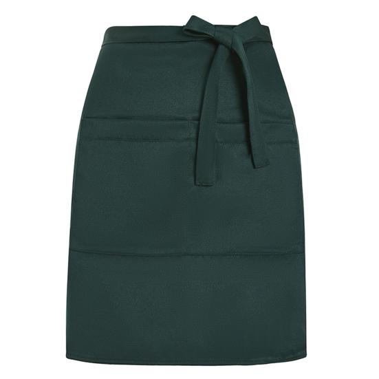 Waiter Half Apron with Large Pockets Waterproof Oil-proof Adjustable Men Women Kitchen Chef Cafe Restaurant Bakery Flower Shop Barista Work Apron