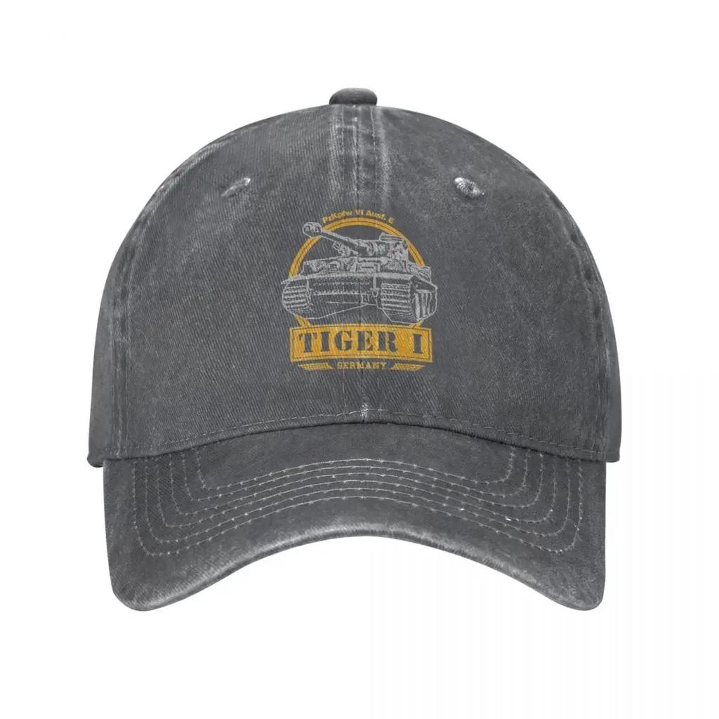 Tigerpanzer WK2 Deutscher Panzer Baseballkappen Retro verwaschene Jeans Kopfbedeckung Unisex Outdoor Alle Jahreszeiten Reisekappen Mütze