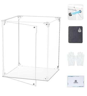 COOLTAKU Figure UV Magnet Front Collection More Assembled Acrylic Display Stain Cleaning Cloth Figure Storage 20 X Depth 20 X Height White Case,